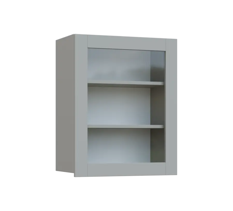 SIH - 6S horní skříňka, 1-dveřová, prosklená, pravá, 750x600x300, šedá