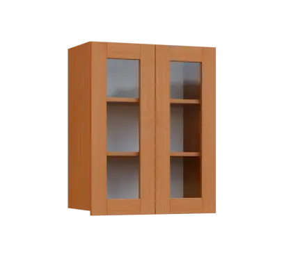 SIH - 6S2 horní skříňka, 2-dveřová, prosklená, 750x600x300, buk royal