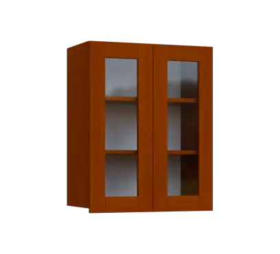 SIH - 6S2 horní skříňka, 2-dveřová, prosklená, 750x600x300, třešeň šumavská