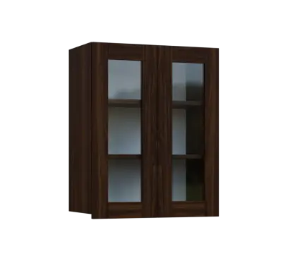 SIH - 6S2 horní skříňka, 2-dveřová, prosklená, 750x600x300, ořech královský