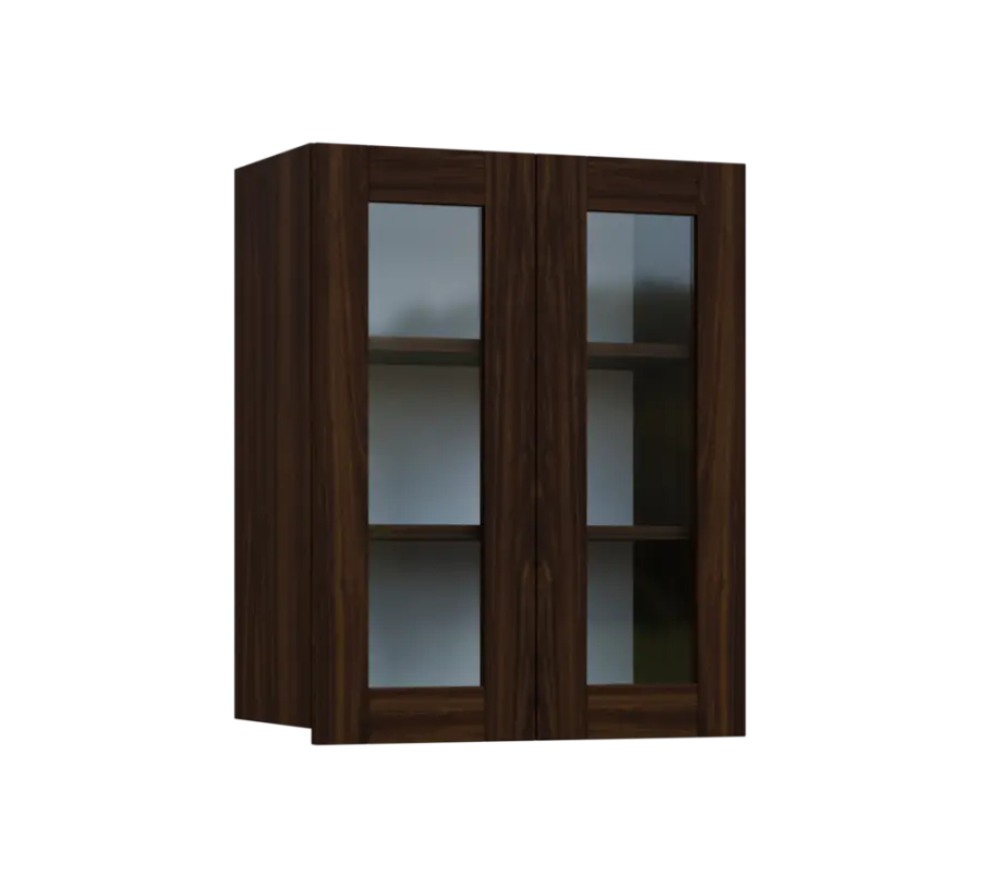 SIH - 6S2 horní skříňka, 2-dveřová, prosklená, 750x600x300, ořech královský