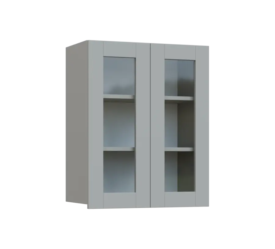 SIH - 6S2 horní skříňka, 2-dveřová, prosklená, 750x600x300, šedá