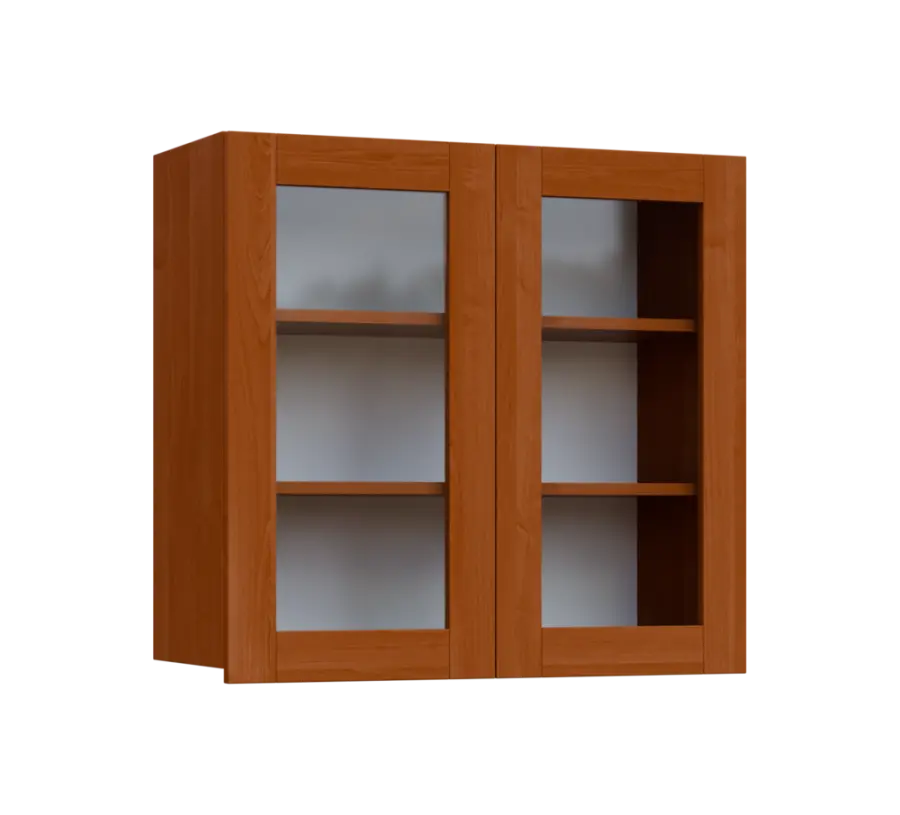 SIH - 8S horní skříňka, 2-dveřová, prosklená, 750x800x300, olše jantar