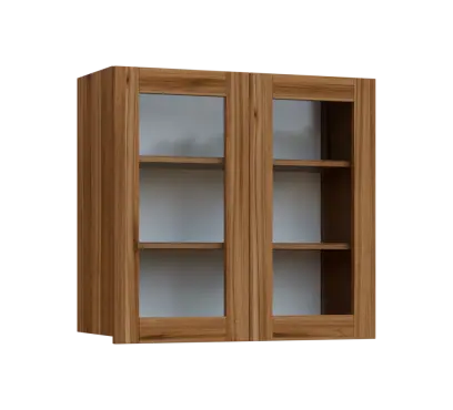 SIH - 8S horní skříňka, 2-dveřová, prosklená, 750x800x300, ořech světlý