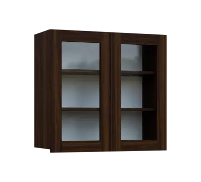 SIH - 8S horní skříňka, 2-dveřová, prosklená, 750x800x300, ořech královský SIH - 8S horní skříňka, 2-dveřová, prosklená, 750x800x300, ořech královský