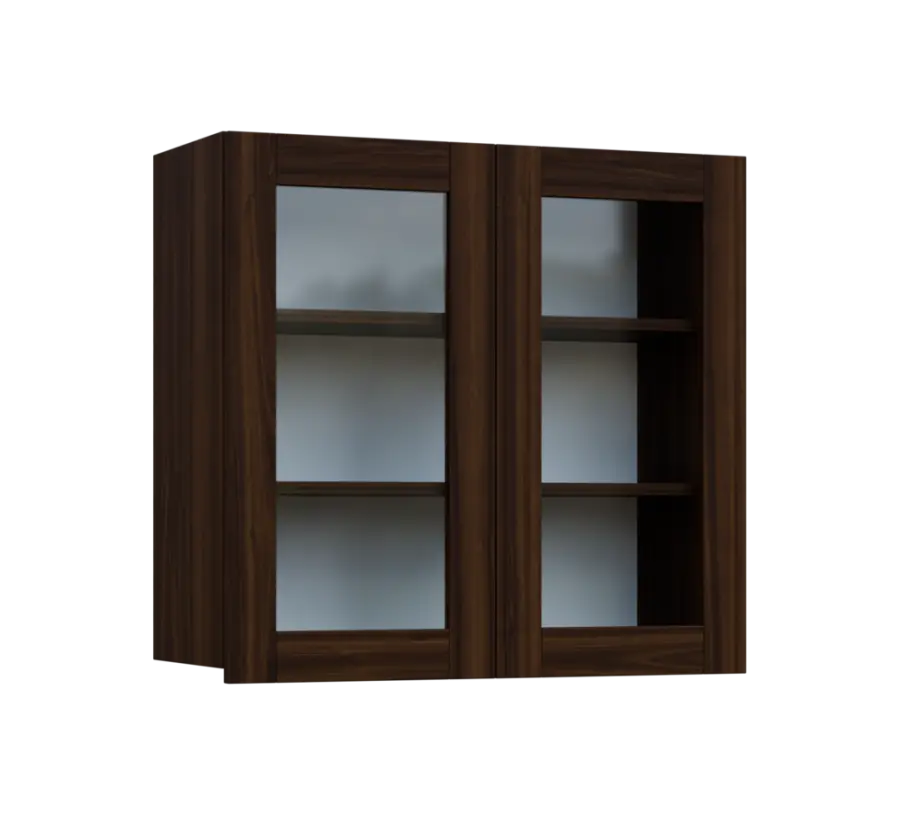 SIH - 8S horní skříňka, 2-dveřová, prosklená, 750x800x300, ořech královský