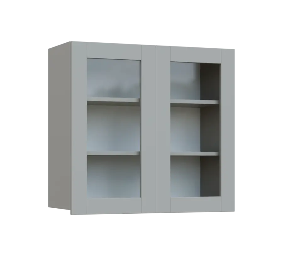 SIH - 8S horní skříňka, 2-dveřová, prosklená, 750x800x300, šedá