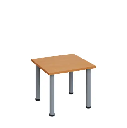 G-43 Konferenční stolek 600 x 600 mm, deska 25 mm, buk royal / nohy stříbrné RAL9006