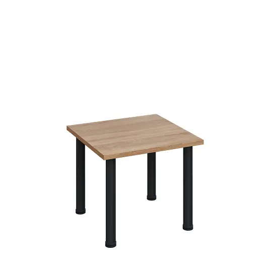 G-43 Konferenční stolek 600 x 600 mm, deska 25 mm, dub bardolino / nohy černé RAL9005