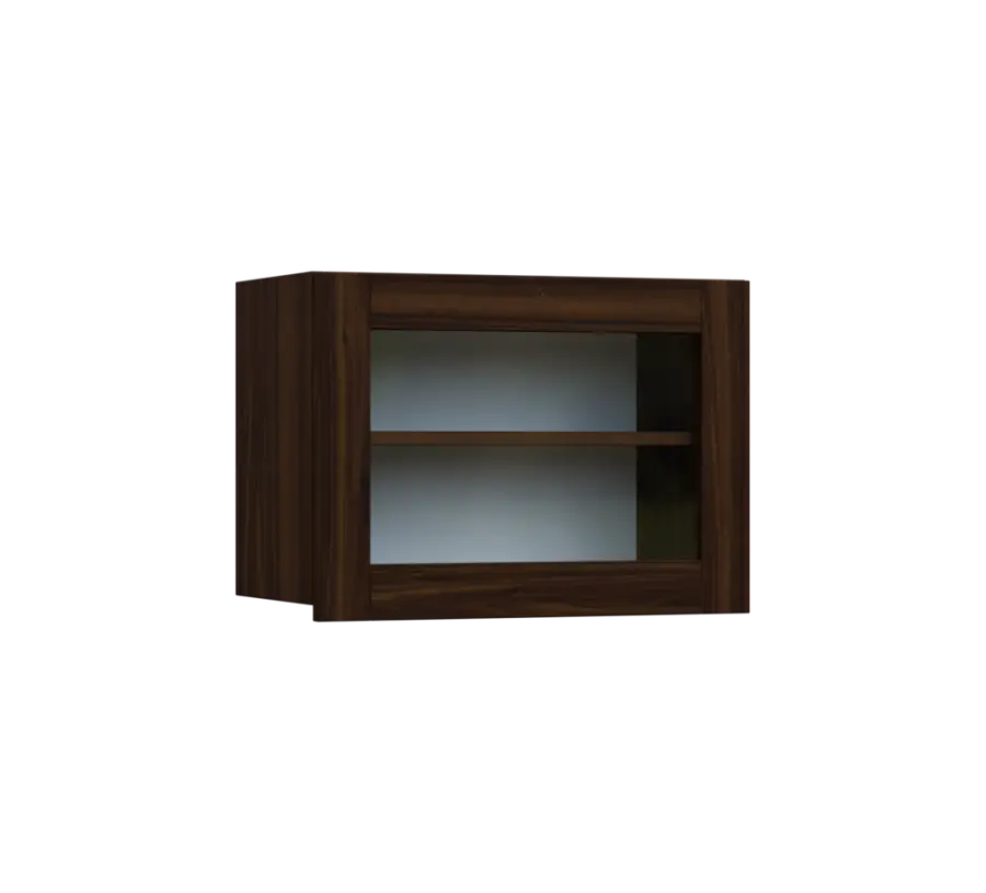 SIHV - 64S horní skříňka, výklop, prosklená, 434x600x300, ořech královský