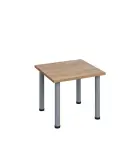 G-43 Konferenční stolek 600 x 600 mm, deska 25 mm, dub bardolino / nohy stříbrné RAL9006