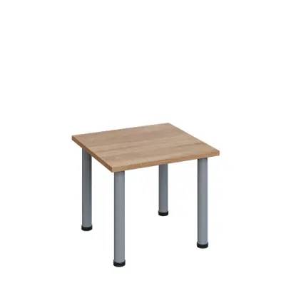 G-43 Konferenční stolek 600 x 600 mm, deska 25 mm, dub bardolino / nohy stříbrné RAL9006