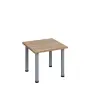 G-43 Konferenční stolek 600 x 600 mm, deska 25 mm, dub bardolino / nohy stříbrné RAL9006