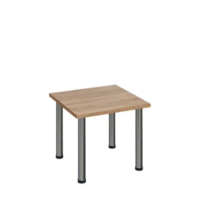G-43 Konferenční stolek 600 x 600 mm, deska 25 mm, dub bardolino / nohy chrom