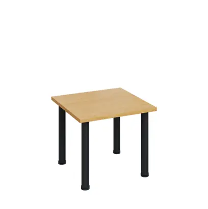 G-43 Konferenční stolek 600 x 600 mm, deska 25 mm, javor horský / nohy černé RAL9005