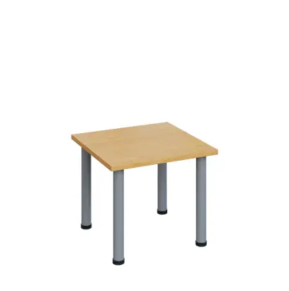 G-43 Konferenční stolek 600 x 600 mm, deska 25 mm, javor horský / nohy stříbrné RAL9006