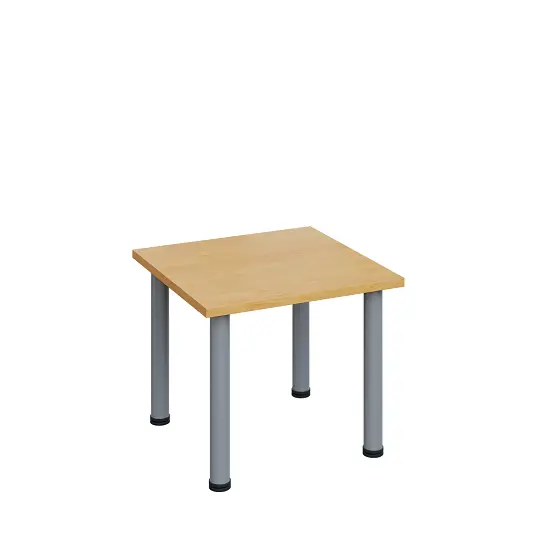 G-43 Konferenční stolek 600 x 600 mm, deska 25 mm, javor horský / nohy stříbrné RAL9006