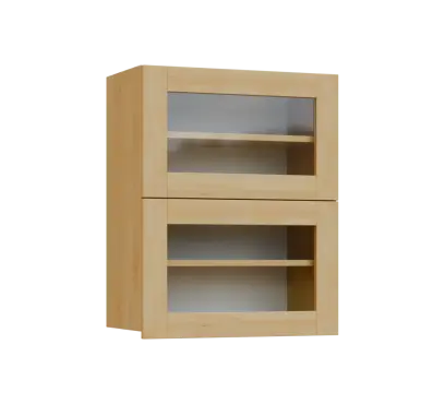 SIHVV - 6S horní skříňka, 2 výklopy, prosklená, 750x600x300, javor horský