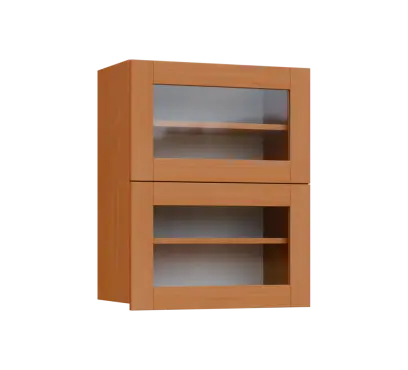 SIHVV - 6S horní skříňka, 2 výklopy, prosklená, 750x600x300, buk royal