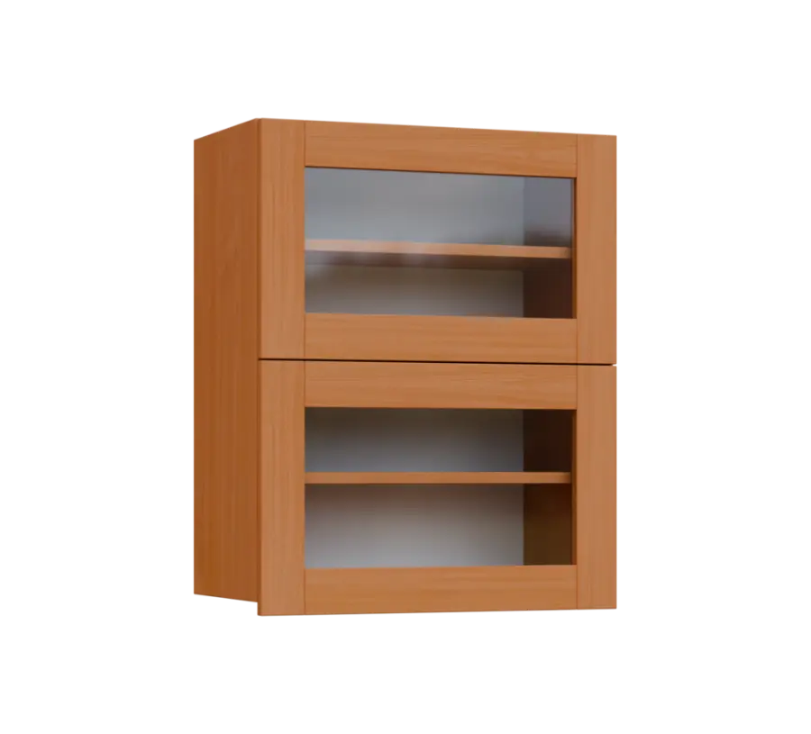 SIHVV - 6S horní skříňka, 2 výklopy, prosklená, 750x600x300, buk royal