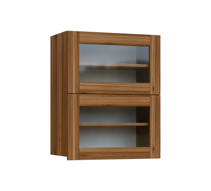 SIHVV - 6S horní skříňka, 2 výklopy, prosklená, 750x600x300, ořech světlý