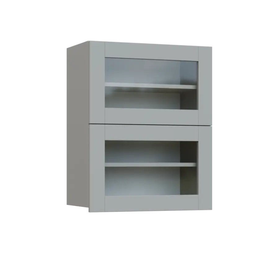 SIHVV - 6S horní skříňka, 2 výklopy, prosklená, 750x600x300, šedá