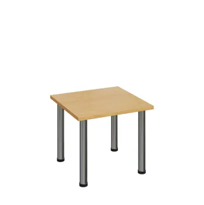 G-43 Konferenční stolek 600 x 600 mm, deska 25 mm, javor horský / nohy chrom