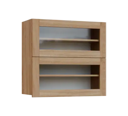 SIHVV - 8S horní skříňka, 2 výklopy, prosklená, 750x800x300, dub bardolino
