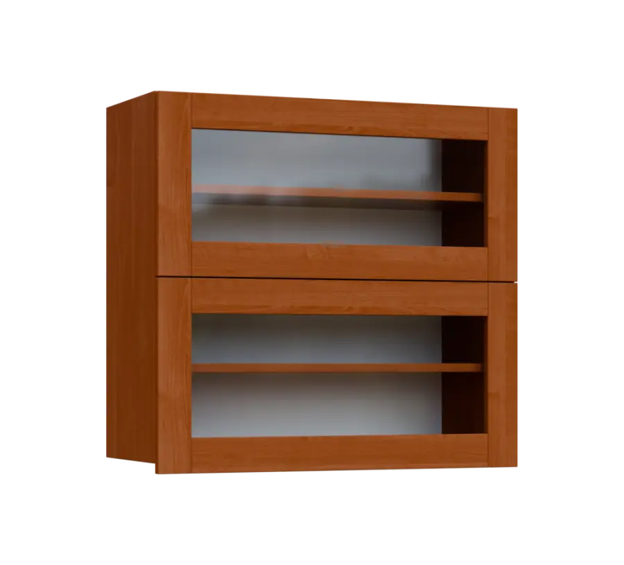 SIHVV - 8S horní skříňka, 2 výklopy, prosklená, 750x800x300, olše jantar