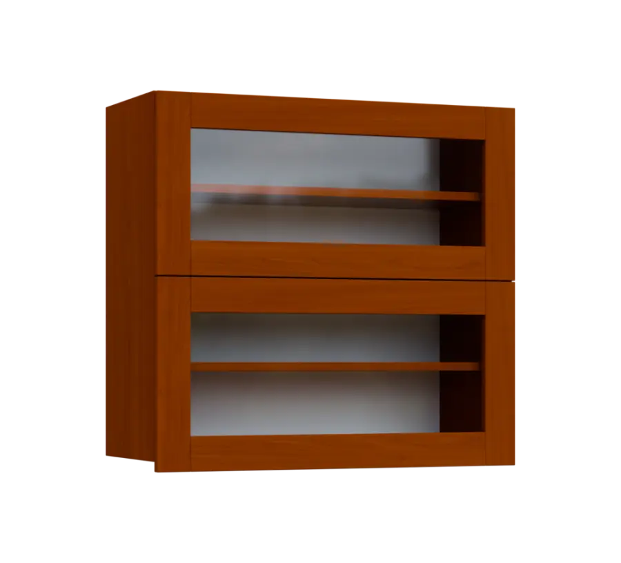 SIHVV - 8S horní skříňka, 2 výklopy, prosklená, 750x800x300, třešeň šumavská