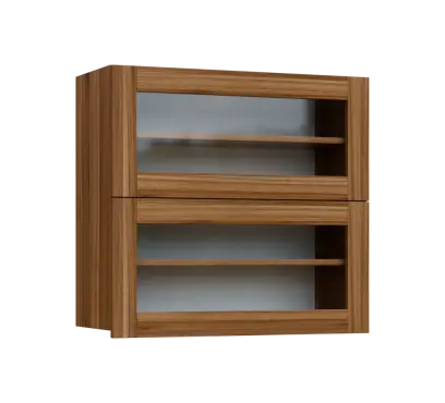 SIHVV - 8S horní skříňka, 2 výklopy, prosklená, 750x800x300, ořech světlý