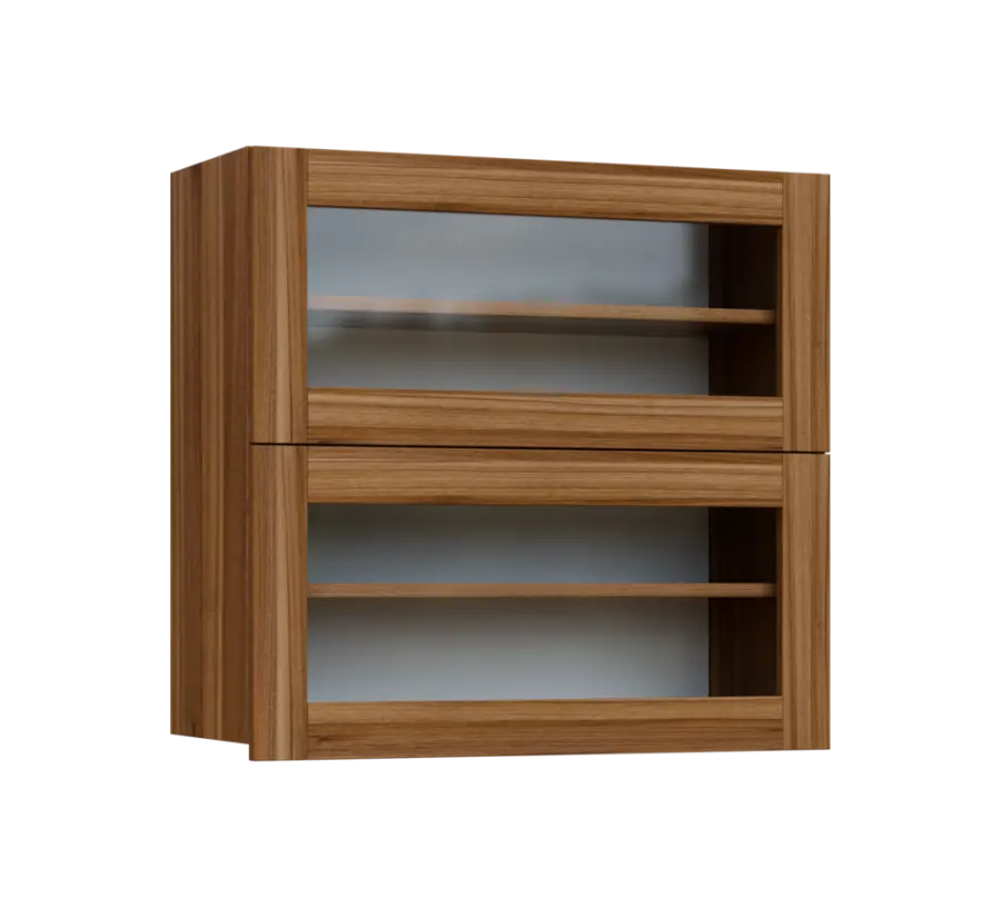 SIHVV - 8S horní skříňka, 2 výklopy, prosklená, 750x800x300, ořech světlý