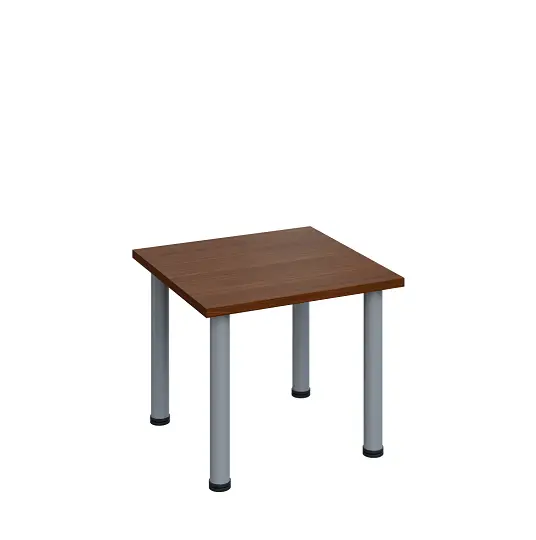 G-43 Konferenční stolek 600 x 600 mm, deska 25 mm, ořech královský / nohy stříbrné RAL9006