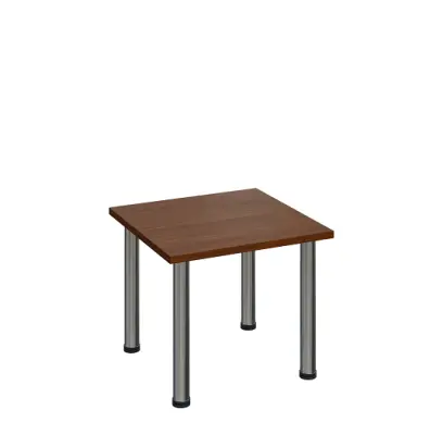 G-43 Konferenční stolek 600 x 600 mm, deska 25 mm, ořech královský / nohy chrom