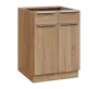 SIS - 6DZ2 spodní skříňka, 2-dveřová, 2-zásuvková, 870x600x600, dub bardolino