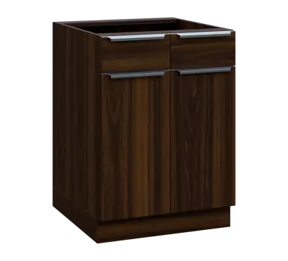 SIS - 6DZ2 spodní skříňka, 2-dveřová, 2-zásuvková, 870x600x600, ořech královský