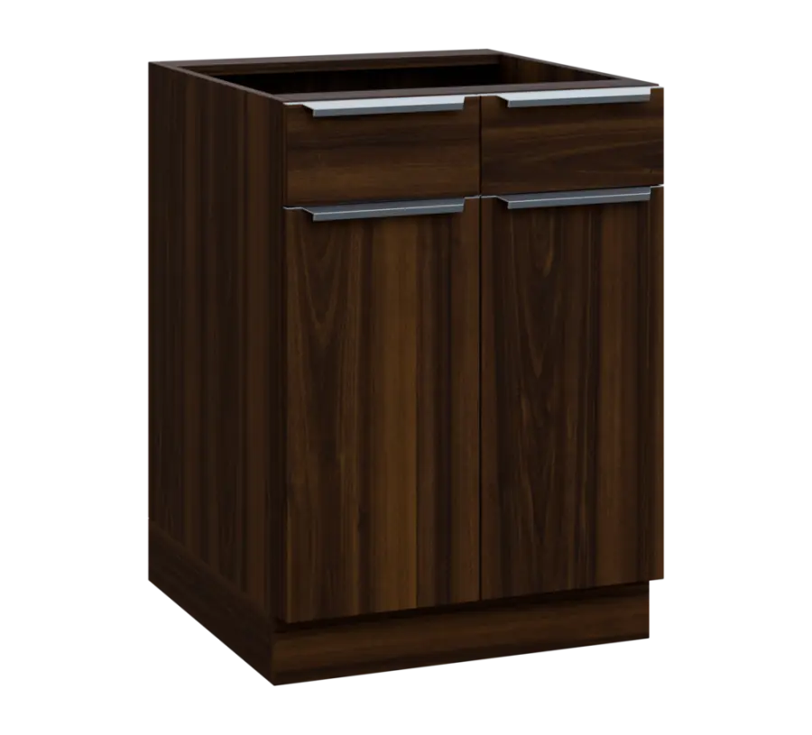 SIS - 6DZ2 spodní skříňka, 2-dveřová, 2-zásuvková, 870x600x600, ořech královský