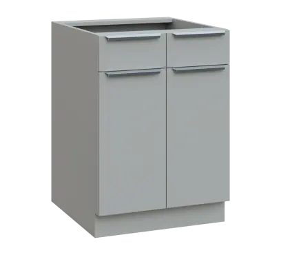 SIS - 6DZ2 spodní skříňka, 2-dveřová, 2-zásuvková, 870x600x600, šedá