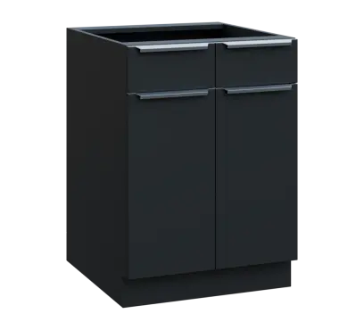 SIS - 6DZ2 spodní skříňka, 2-dveřová, 2-zásuvková, 870x600x600, antracit