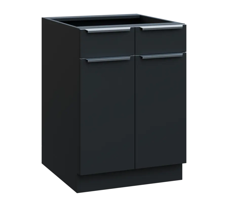 SIS - 6DZ2 spodní skříňka, 2-dveřová, 2-zásuvková, 870x600x600, antracit