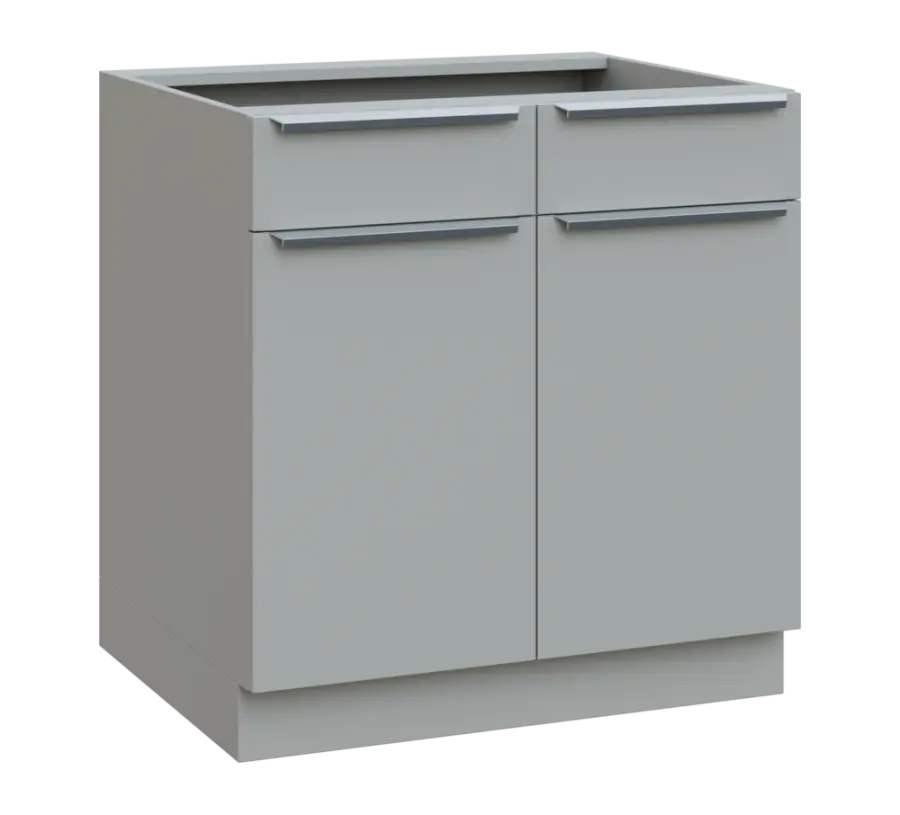 SIS - 8DZ2 spodní skříňka, 2-dveřová, 2-zásuvková, 870x800x600, šedá