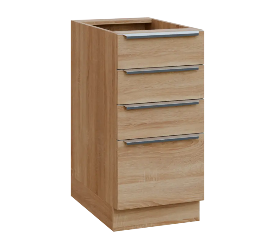 SIS - 4Z41 spodní skříňka, 4-zásuvková, 870x400x600, dub bardolino