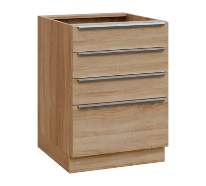 SIS - 6Z41 spodní skříňka, 4-zásuvková, 870x600x600, dub bardolino