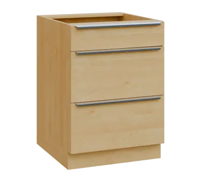 SIS - 6Z33 spodní skříňka, 3-zásuvková, 870x600x600, javor horský