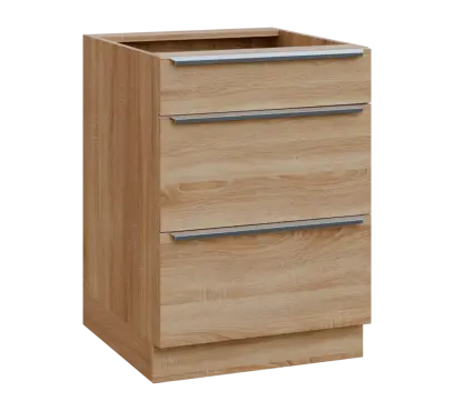 SIS - 6Z33 spodní skříňka, 3-zásuvková, 870x600x600, dub bardolino