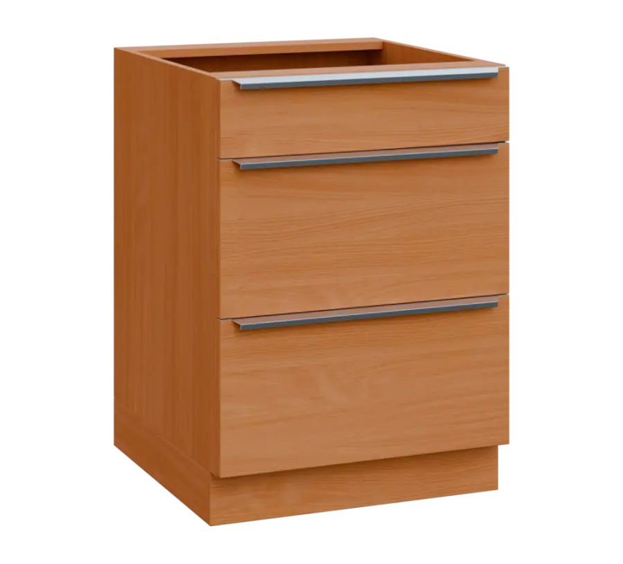 SIS - 6Z33 spodní skříňka, 3-zásuvková, 870x600x600, buk royal