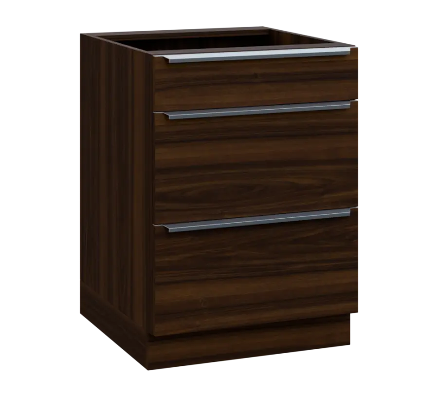 SIS - 6Z33 spodní skříňka, 3-zásuvková, 870x600x600, ořech královský