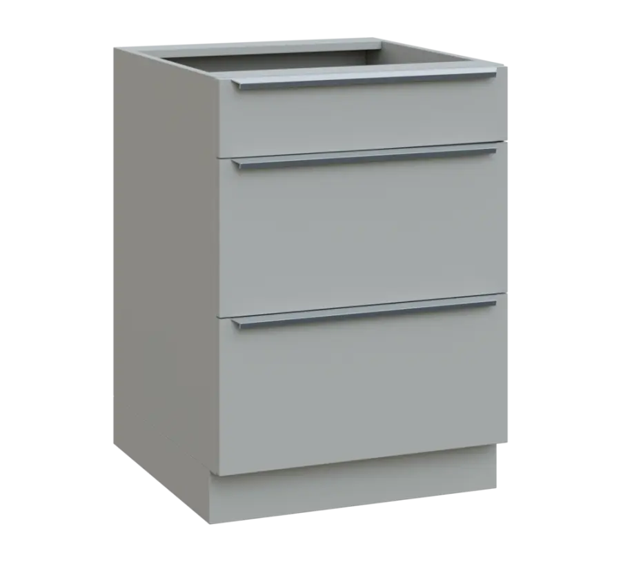 SIS - 6Z33 spodní skříňka, 3-zásuvková, 870x600x600, šedá