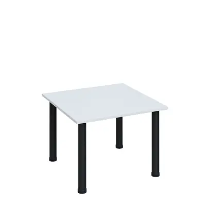 G-43 Konferenční stolek 700 x 700 mm, deska 18 mm, bílá / nohy černé RAL9005
