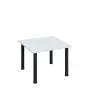 G-43 Konferenční stolek 700 x 700 mm, deska 18 mm, bílá / nohy černé RAL9005